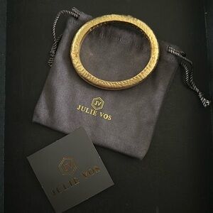 Classy Julie Vos Catalina Hinge 24K Gold plated bangle NWOT $225